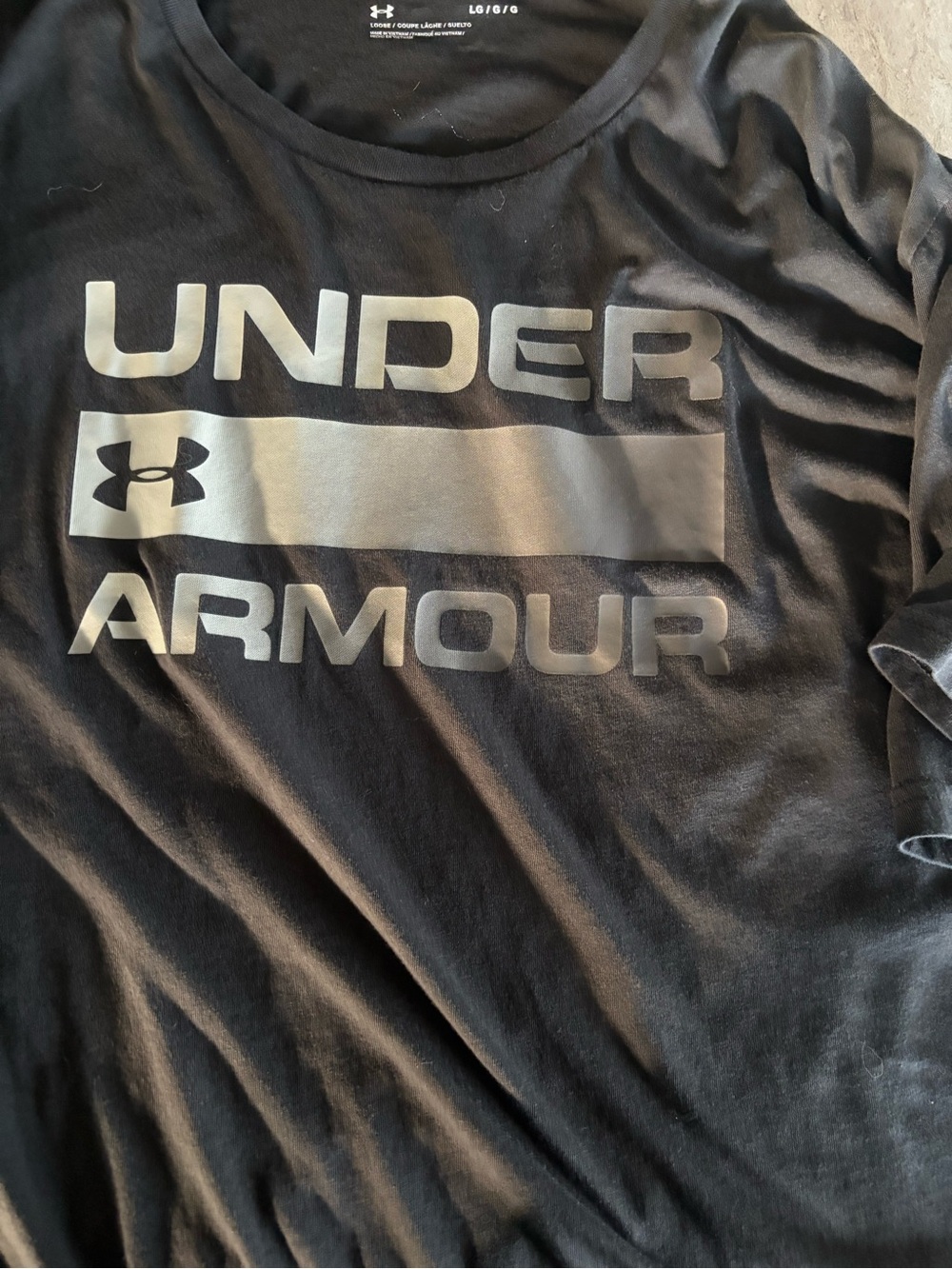 LG Black Under Armour Logo Short Sleeve Tee